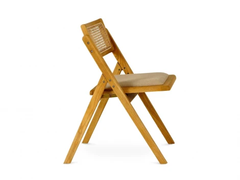 Комплект складных стульев Logan 2 шт. ОГОГО Обстановочка! 966357 (Массив,Дерево,Ротанг/Бежевый)