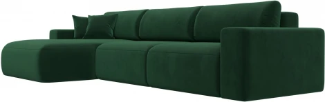 Диван угловой Лига-036 НПБ Классик Лонг левый угол (Зеленый/Велюр) Лига Диванов арт.121393L