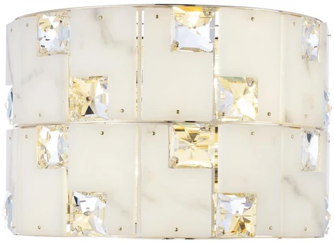 Бра Odeon Light Chessi 5076/2W золото/прозрачный/белый/металл/хрусталь/алебастр E14 2*40W (220V)