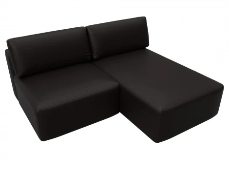 Диван угловой модульный Лига-060 НПБ угол универсальный (ЛДСП,Брус,Фанера/Пластик/Экокожа/Коричневый) Лига Диванов 130061