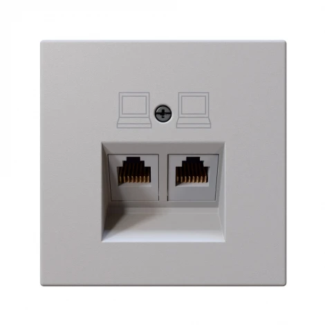 Розетка Ethernet RJ-45 двойная (белый матовый) Jasmart FD FD6108PWM