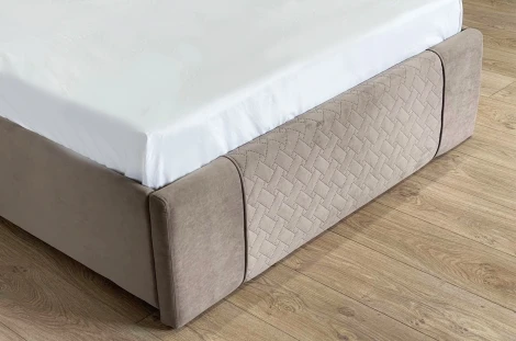 Кровать с основанием Хлоя 120х200 см Mebelson (ДСП,Ткань/Латте) арт.ZO.KM1.2-24.2763