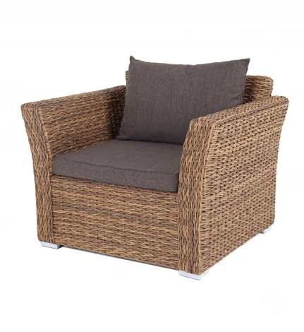 Кресло из искусственного ротанга (гиацинт), цвет соломенный 4SIS Капучино YH-C1130W-3-TW