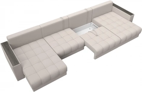 Диван П-образный с декором Лига-049 НПБ Лонг Лига Диванов (Замша) арт.128582