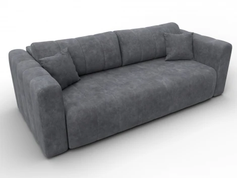 Диван прямой Лига-062 НПБ (ДСП,Фанера,ХДФ/Пластик/Велюр/Темно-серый) Лига Диванов 130267