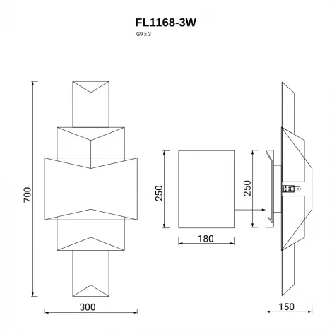 Настенный светильник Fluorite De Autor FL1168-3W