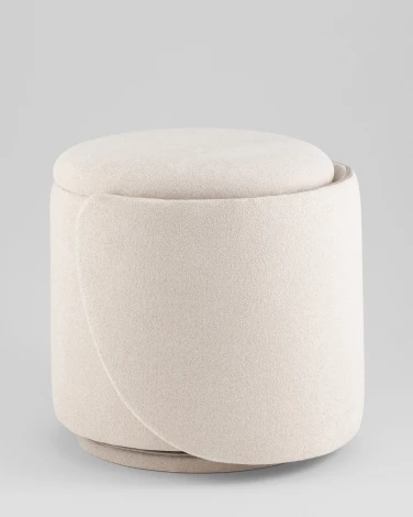 Пуф-трансформер Таунсвилл вращающийся с ящиком букле молочный Stool Group УТ000042268