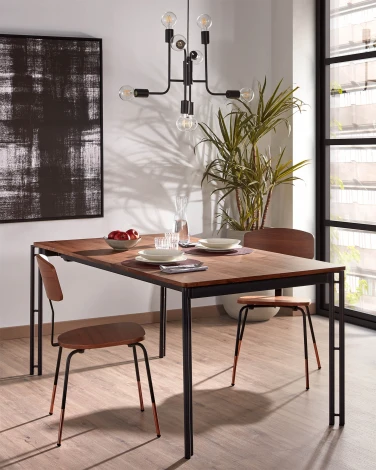 Обеденный стул La Forma (ex Julia Grup) Oyaka (Орех/ Шпон,Сталь,Фанера,Орех,Шпон ореха)