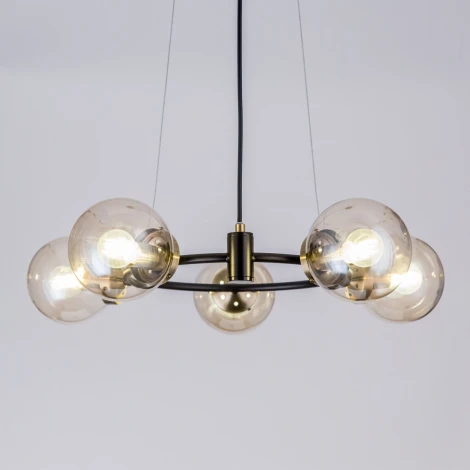 Подвесная люстра Citilux Планета CL105155 (220V, на тросе, шарики, молекулы)