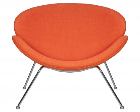 Кресло дизайнерское DOBRIN EMILY (оранжевая ткань AF, хромированная сталь) 72-LMO EMILY, цвет сиденья оранжевый (AF), основания сталь