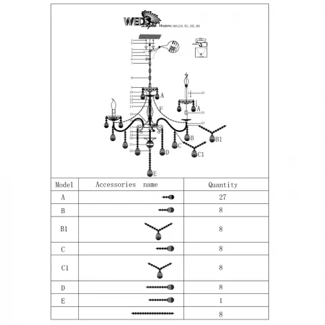Подвесная люстра Wedo Light Dzhussano 66418.01.05.08