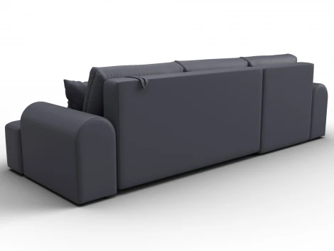 Диван угловой Лига-080 угол левый (ДСП/Пластик/Экокожа/Серый) Лига Диванов 134754L