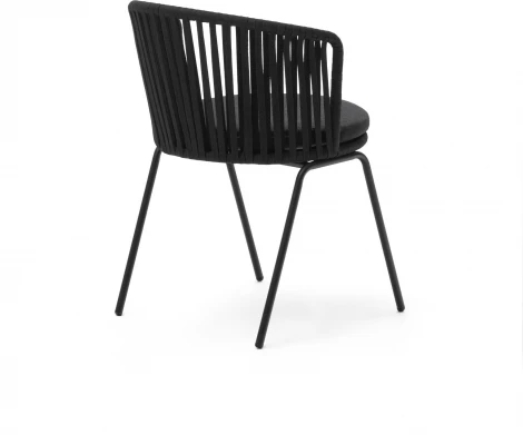Saconca Садовый стул из шнура и стали с черной окраской La Forma (ex Julia Grup) арт.157209