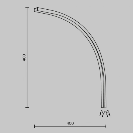 Коннектор радиусный внутренний R300, черный Maytoni Accessories for tracks Basity TRA172ICL-R300-11B