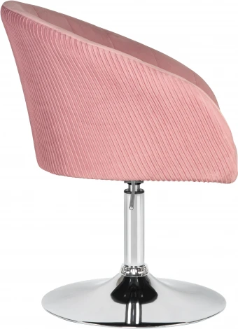 Кресло дизайнерское DOBRIN EDISON (розовый велюр (1922-16)) 8600-LM 8600-LM, цвет сиденья розовый (1922-16), основания хром