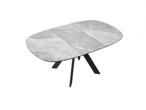 Стол DikLine BK100 Керамика Серый мрамор/подстолье черное/опоры черные