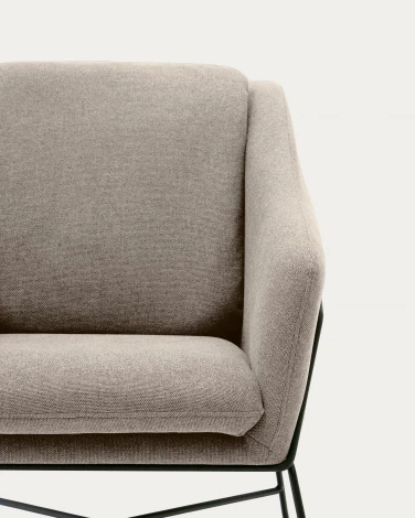 Brida Кресло бежевое на черных стальных ножках La Forma (ex Julia Grup) арт.181449