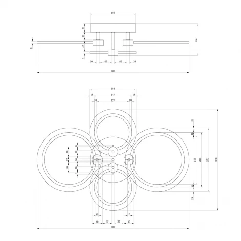 Потолочная люстра светодиодная Escada Alnair 10224/4 LED 56W White