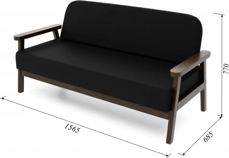 Диван Arsko прямой Флори М венге велюр черный