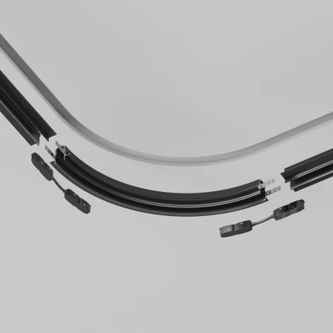 Коннектор радиусный R300 Maytoni Accessories for tracks Exility TRA044-angle.12B встраиваемый под ГКЛ 12,5мм, черный (48V)