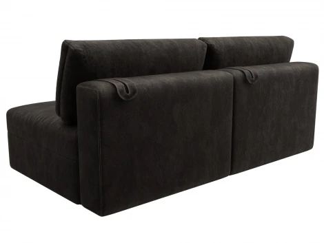 Диван прямой модульный Лига-060 НПБ (ЛДСП,Брус,Фанера/Пластик/Велюр/Коричневый) Лига Диванов 129473