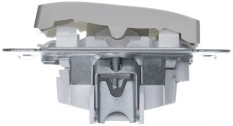 Выключатель встраиваемый двухклавишный с подсветкой (платина) Systeme Electric Glossa GSL001253