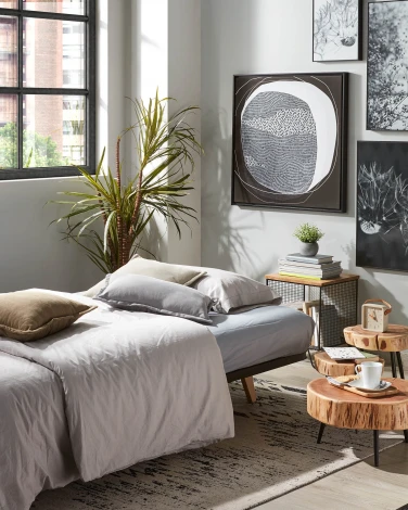 Журнальный стол La Forma (ex Julia Grup) Eider (Черный/ Металл,Акация,Сталь,Дерево)