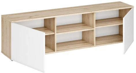ТВ-тумба Алетра ТБ01-1600 (Алетра ТБ01-1600 дуб крафт серый / глянец белый) Woodville арт.580875