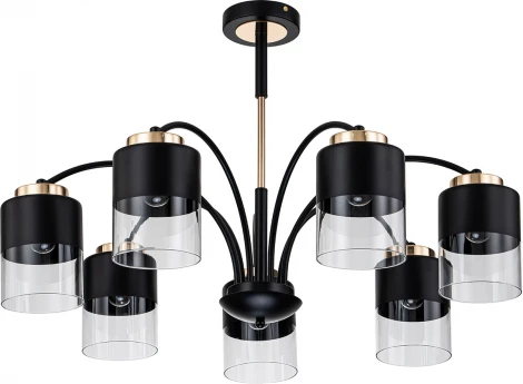 Потолочная люстра на штанге Escada Riche 2121/7P E27*40W Black/Gold (220V)