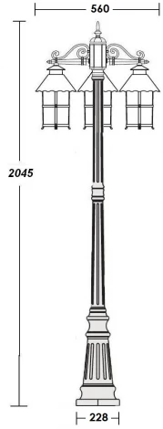 Наземный фонарь Oasis Light CAIOR 1 81509B Gb (220V, фонарь, IP44)