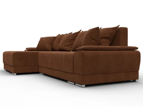 Диван угловой Лига-119 угол левый (ДСП,Брус,Фанера,ЛДС,Велюр/Терракотовый) Лига Диванов 137097L