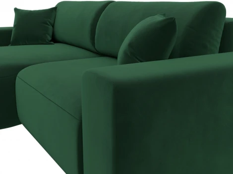 Диван угловой Лига-036 НПБ Классик левый угол (Зеленый/Велюр) Лига Диванов арт.121376L