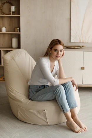 Кресло Dreambag Комфорт Светло-Бежевое ЭкоКожа (Классический) 3711001