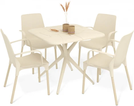 Обеденная группа Sheffilton SHT-DS202 бежевый/ваниль