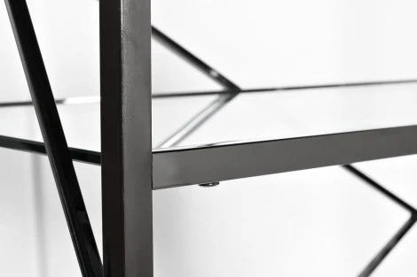 GY-SH8711BL Стеллаж стекло прозр/темн.хром 80*35*180см Garda Decor