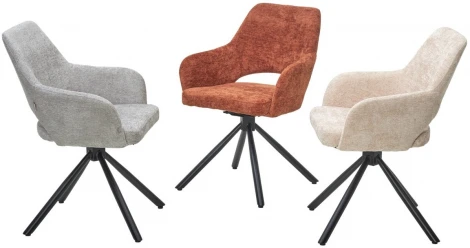 Стул NURI 180 град. поворот. 3018-09 терракотовый, шенилл/ черный каркас, ®DISAUR