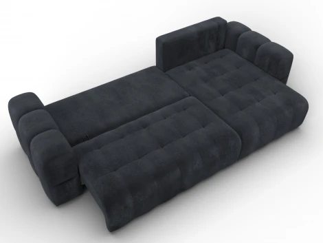 Диван угловой Лига-110 НПБ угол универсальный (ДВП,ДСП,ЛДСП,Брус,Фанера,Велюр/Темно-серый) Лига Диванов 136538