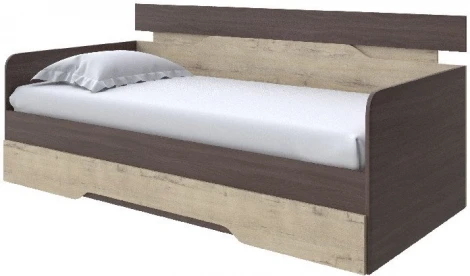 Без бренда Кровать-Софа Milton (ЛДСП Ясень Шимо Темный/Бунратти) 90x190