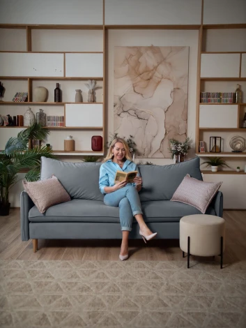 СКАНДИ Диван тканевый прямой светло-серый D1 furniture арт.AAA41309014