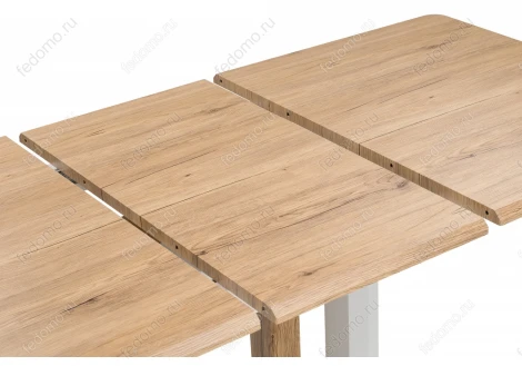 Стол на тумбе Woodville Санса 120 дуб монтана / белая шагрень 462386