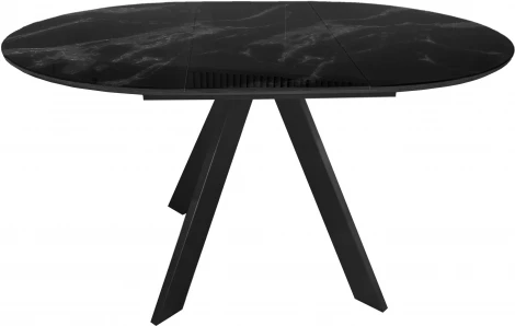 Стол DikLine SFC110 d1100 стекло Оптивайт Черный мрамор/подстолье черное/опоры черные 00-00070096
