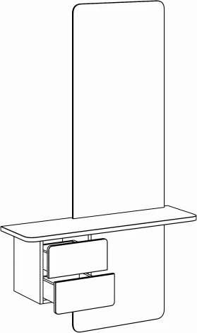 Зеркало Mede с подсветкой ОГОГО (арт.798703), (ЛДСП,Зеркало/Дуб Корбридж)