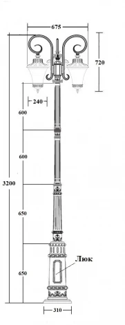 Наземный фонарь IP44 Oasis Light ELBA 86410B/18L E7 Bl (220V, фонарь)