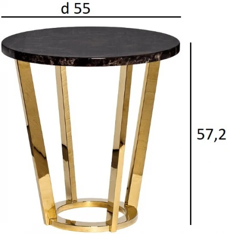 Стол журнальный Dark Emperador  d55х57,2 см Garda Decor арт.33FS-ET20C05-PG