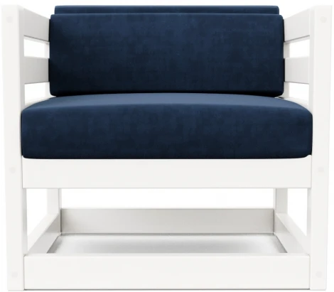 Кресло Arsko Магнус белая эмаль велюр синий