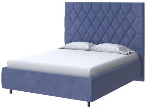 PROxSON Кровать Rhomby без основания (Ткань: Велюр Casa Сапфировый) 80x200