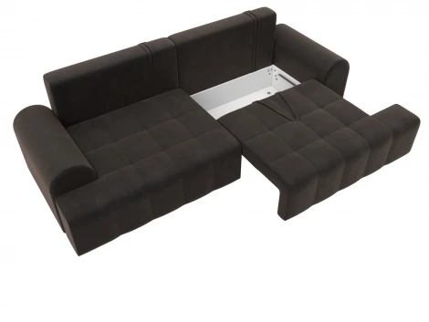 Диван прямой Лига-080 (ДСП/Пластик/Велюр/Коричневый) Лига Диванов 131118