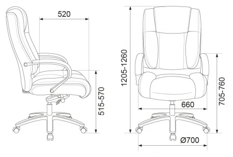 Кресло руководителя Бюрократ T-9925SL черный кожа крестовина металл хром