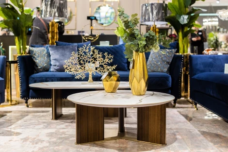 Стол журнальный круглый иск.камень белый d90*35.5см Garda Decor арт.76AR-501C-STOL/ZH