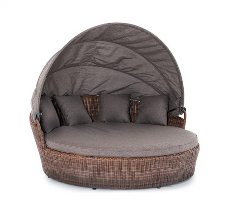 Плетеная кровать круглая, цвет коричневый 4SIS Стильяно YH-L618W brown